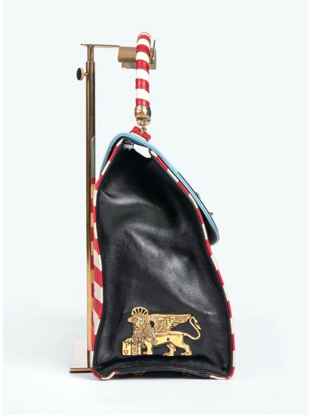 MOSCHINO COUTURE "I Love Venice" Blue Red White Top Handle Bag & Strap - Picture 5 of 9